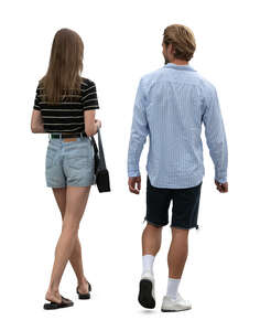 cut out man and woman walking