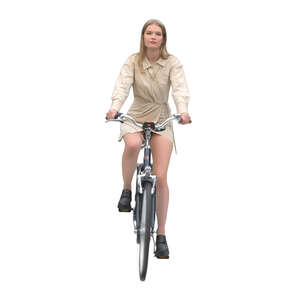 prekeyed video of a woman riding a bicycle with alpha channel