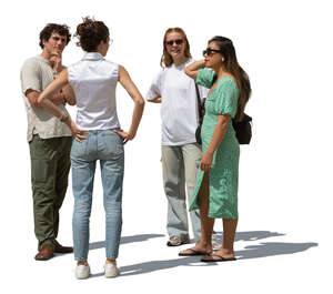 cut out group of friends standing and talking