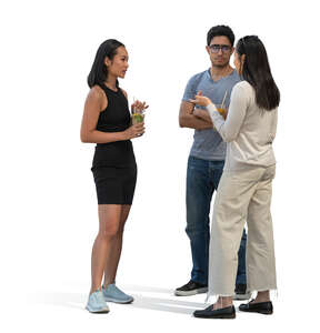 cut out group of friends standing and talking