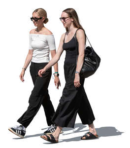 two women walking