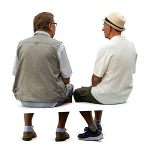 two old men sitting and talking