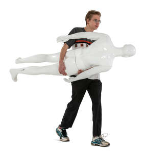 cut out family with kids and a dog walking