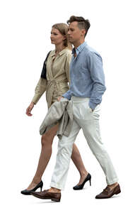 man and woman going to a fancy party