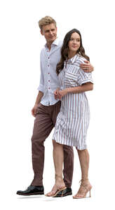 fancy couple walking together