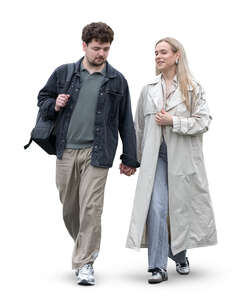 man and woman walking in the autumn