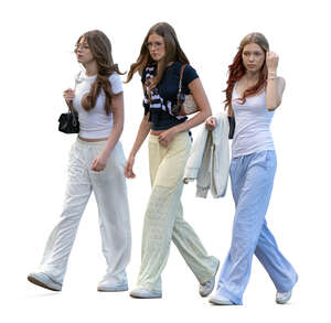 cut out group teenage girls walking