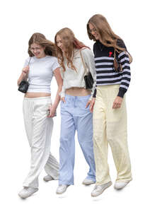 group of teenage girls walking down the stairs