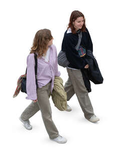 two female college students walking