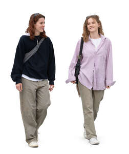 two female students walking