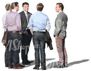 group of businessmen standing in a circle