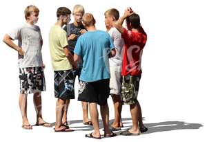 group of teenage boys in shorts
