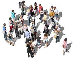 crowd standing seen from above