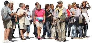 large group of middle-aged people walking