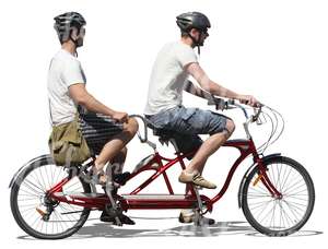 two men riding a tandem