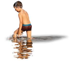 young boy swimming