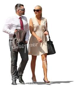 couple in formal clothes walking