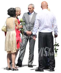 group of dressed up people standing