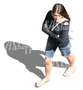 cut out woman walking