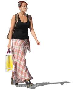 woman in a long skirt shopping