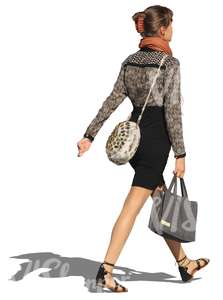 woman with a shopping bag walking