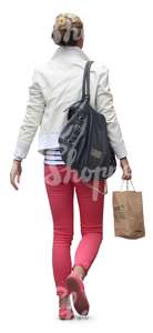 cut out woman with a shopping bag