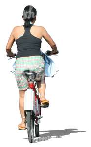 cut out woman riding a bike