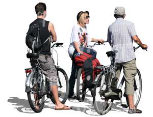 three bikers standing