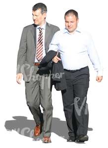 two cut out businessmen walking