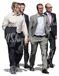 group of businessmen walking