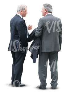 two businessmen standing and talking