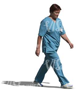 cut out nurse walking