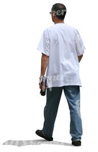 cut out male medical worker walking