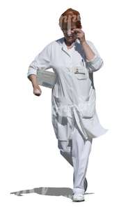 cut out hospital worker walking