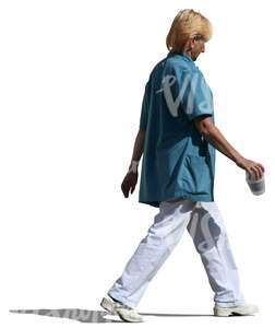 cut out female nurse walking