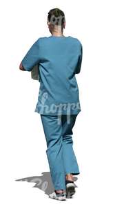cut out medical worker walking