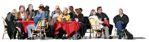 cut out group of people sitting in a cafe