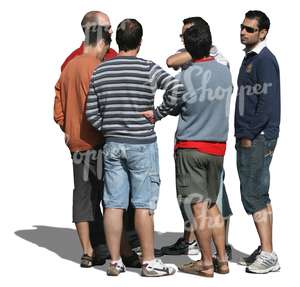 cut out group of men standing in a circle