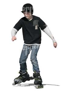 cut out boy roller skating