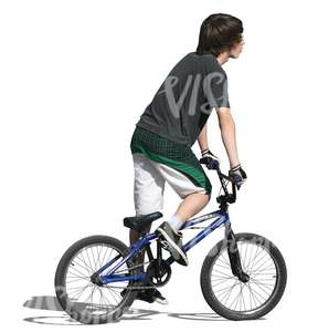 cut out teenager riding a bmx bike