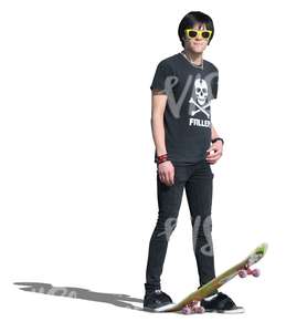 cut out teenager with a skateboard