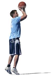 cut out man playing basketball