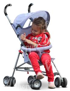 cut out girl sitting in a stroller