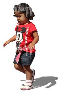 cut out black child walking