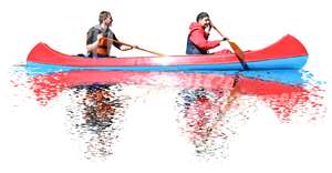 man and woman kayaking