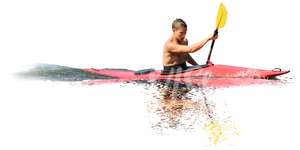 cut out man kayaking