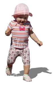 cut out smiling toddler walking
