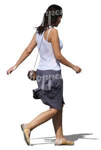 cut out woman walking in summertime