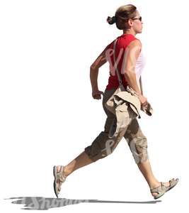 cut out woman running