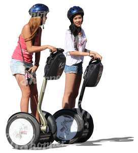 twi girls riding a segway